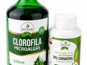 Kit Desodorizante Interno Natural combina Clorofila Microalgas + Aceite de Orégano