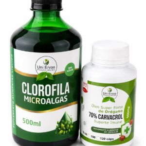 Kit Desodorizante Interno Natural combina Clorofila Microalgas + Aceite de Orégano
