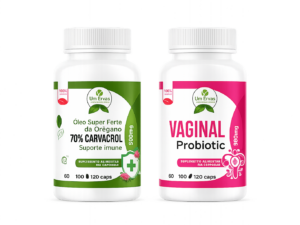 Kit Bienestar Íntimo Uni Ervas con Óleo de Orégano 70% Carvacrol y Vaginal Probiotic para el cuidado de la flora íntima y el bienestar femenino.