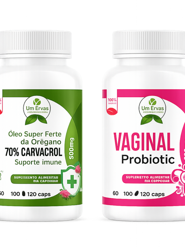 Kit Bienestar Íntimo Uni Ervas con Óleo de Orégano 70% Carvacrol y Vaginal Probiotic para el cuidado de la flora íntima y el bienestar femenino.