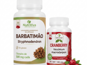 Kit Bienestar Íntimo Femenino Barbatimão y Cranberry para apoyo natural del bienestar íntimo y urinario.